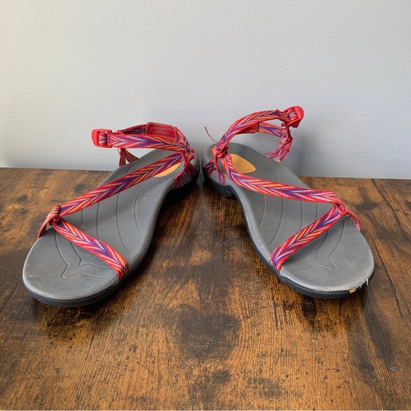 TEVA Zirra Sandals Red Straps (S/N 1000035) Women’s Size 9.5 US / 40.5 EU - Picture 7 of 11